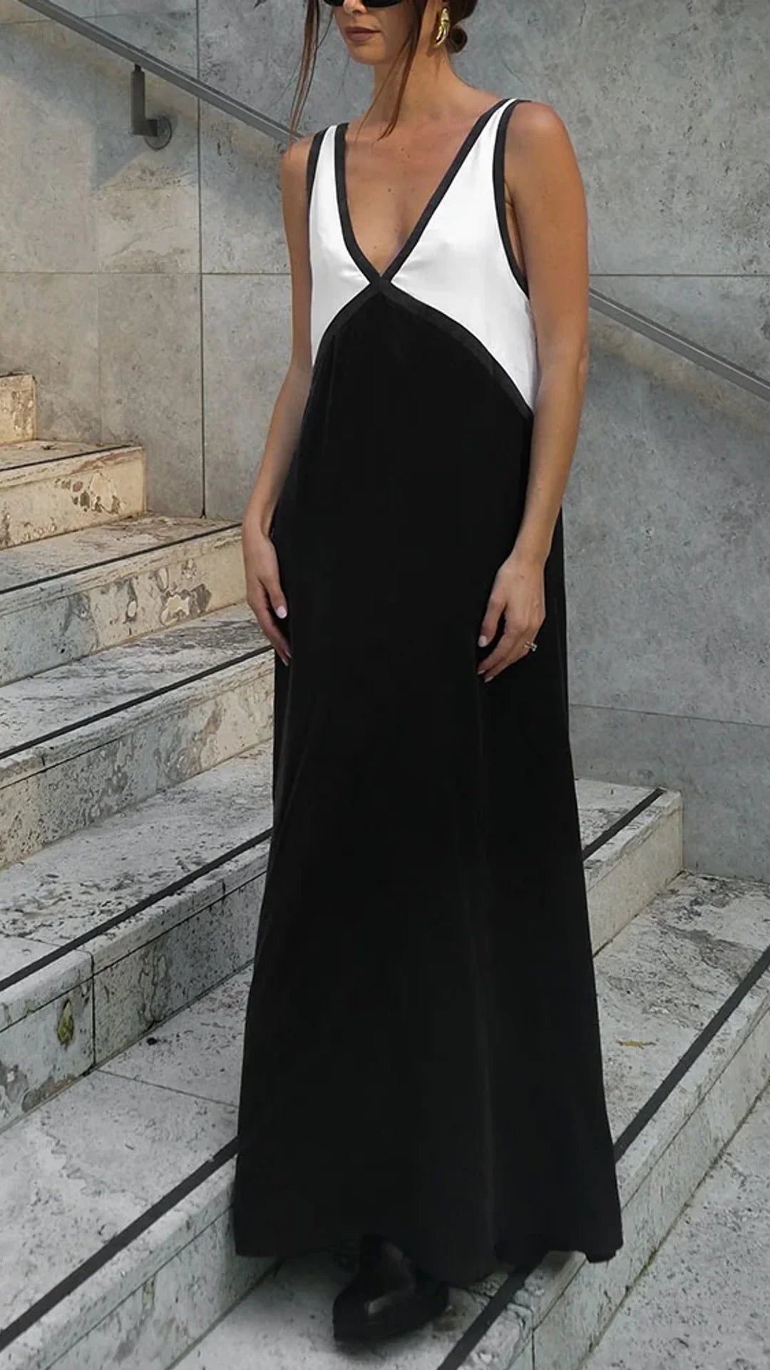 Luna Colorblock V-Neck Dress