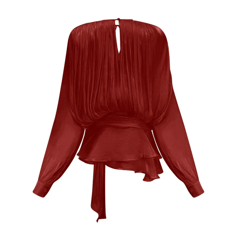 Black Gerafelde Pleated Mini Dress