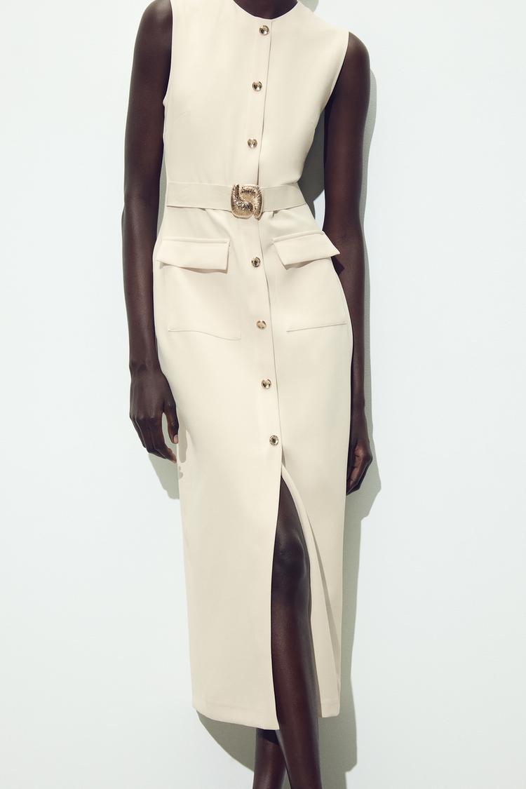 Leonie Crepe Dress with Belt