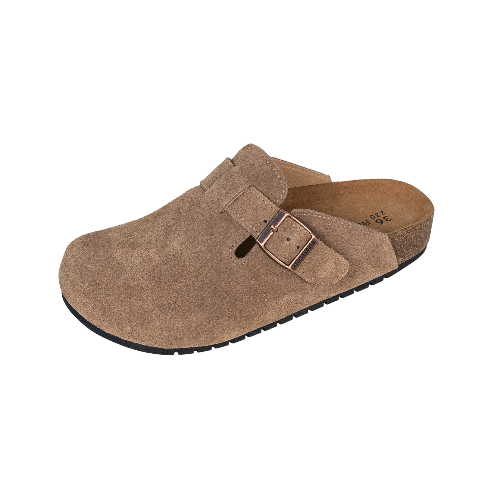 Evergreen Closed Round Toe Suede Clogs