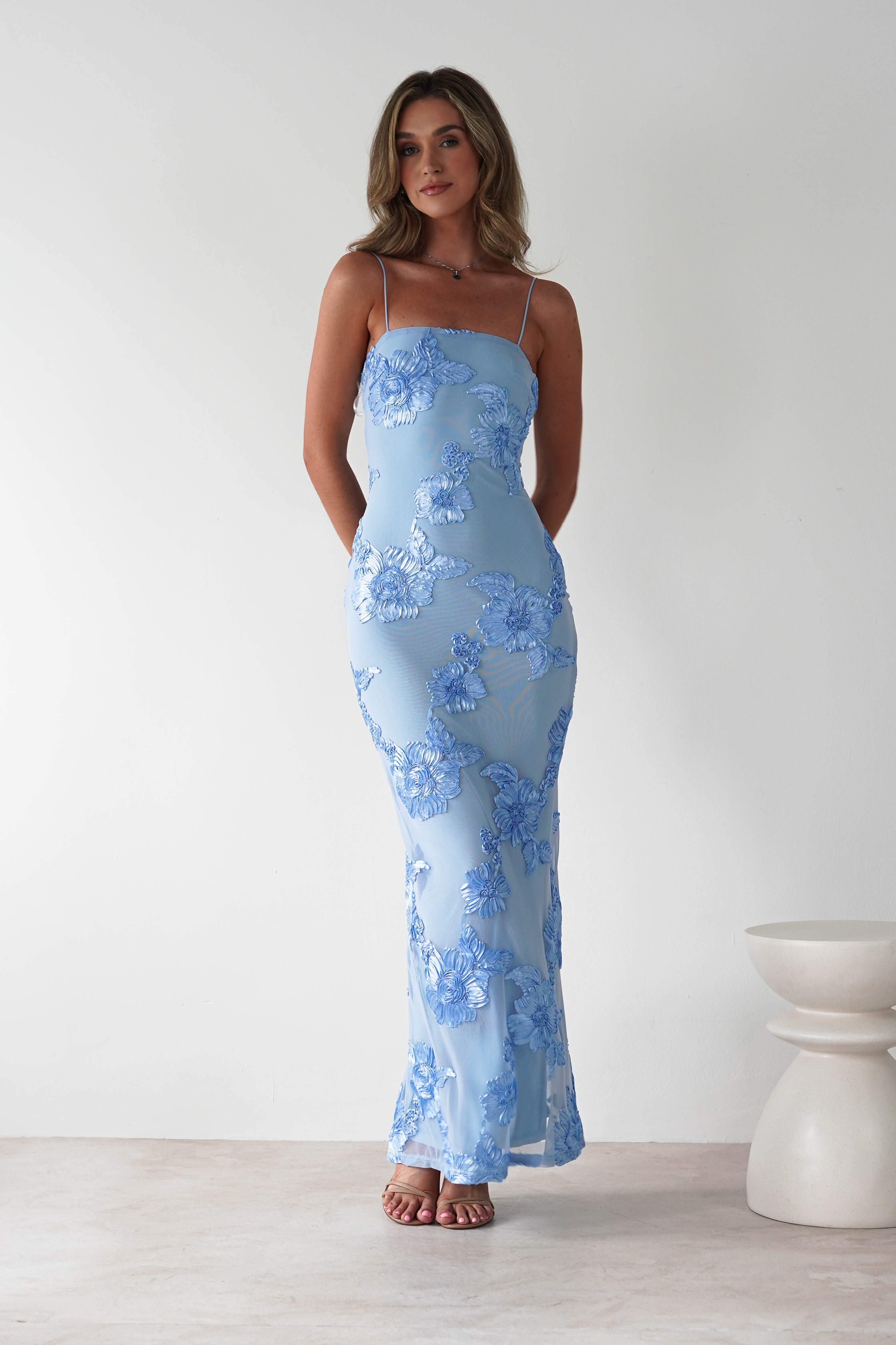 Alvana Floral Appliqué Maxi Dress
