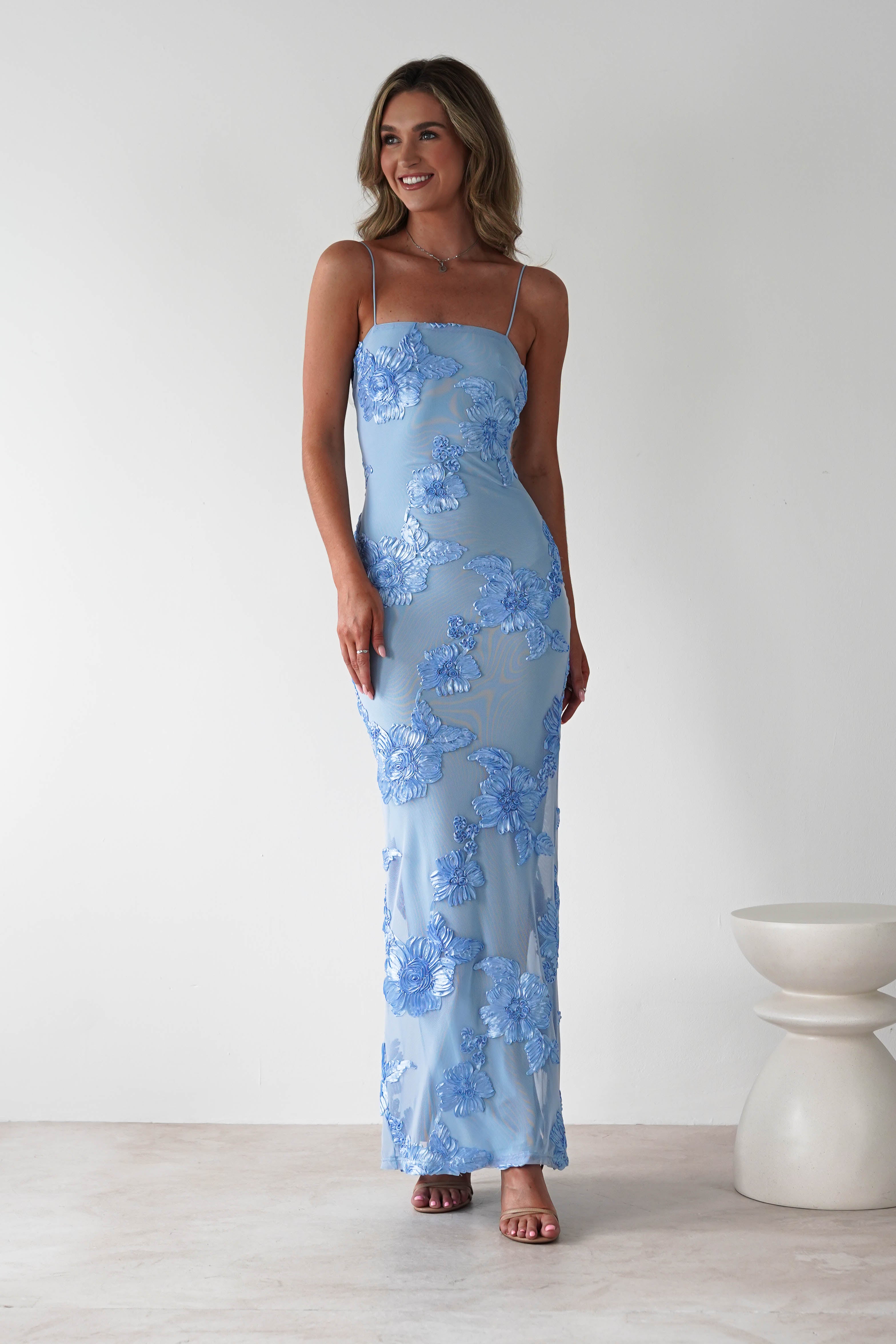Alvana Floral Appliqué Maxi Dress