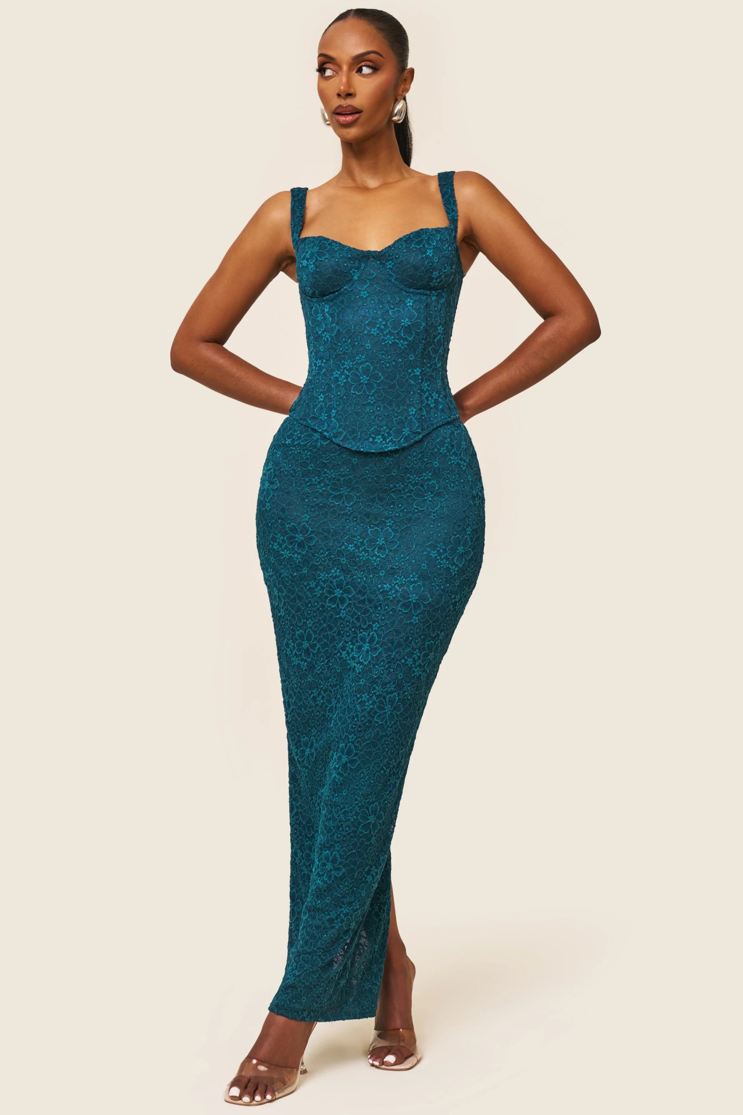 The Cinched Lace Maxi Set