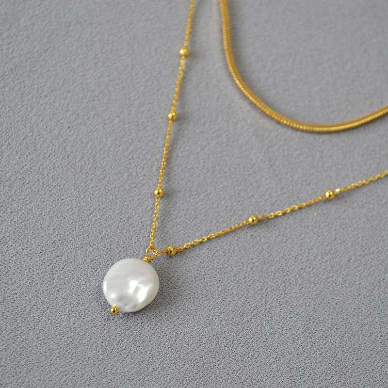 Enchanting Stacked Baroque Pearl Necklace - Elegant Alette Design