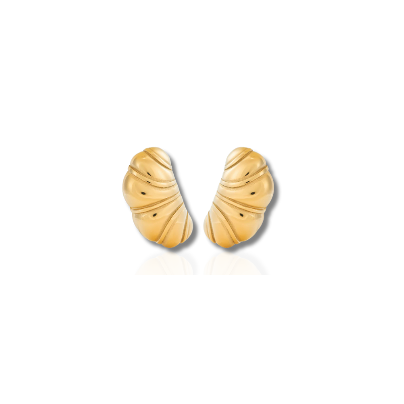 Stylish Glossy Croissant Earrings with Elegant Jasmine Accents