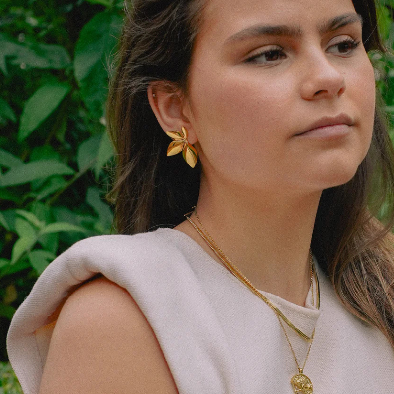 Elegant Gold Leaf Earrings - Natural Luxury Essence