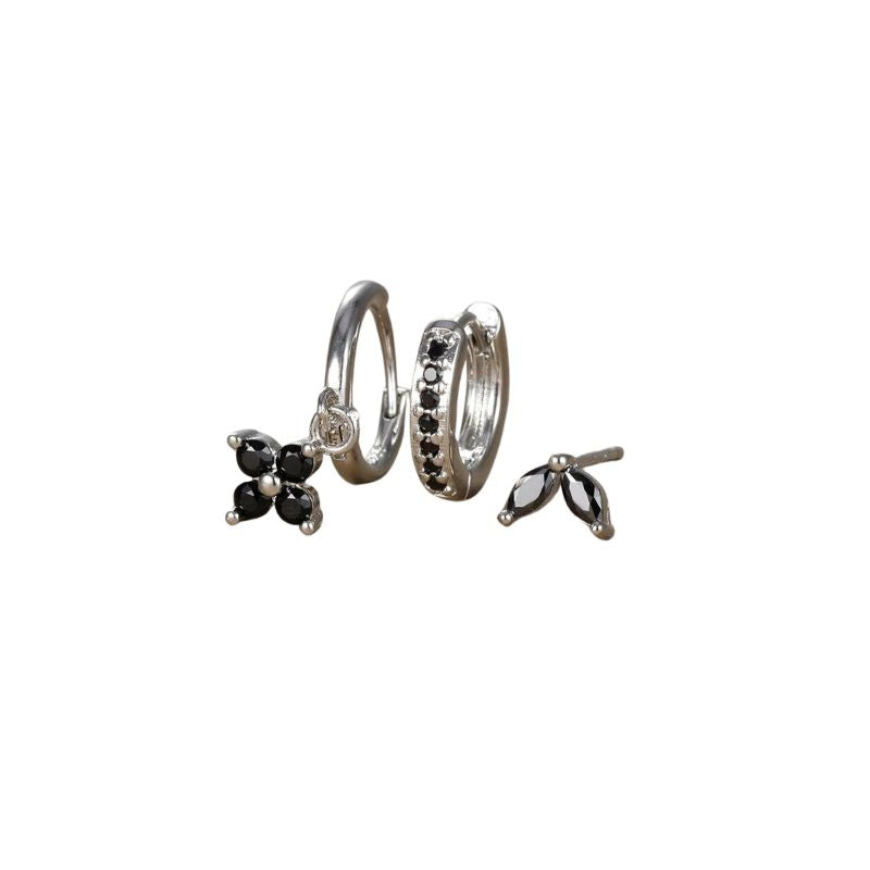 Elegant Flower Earring Set in Stainless Steel - Monri
