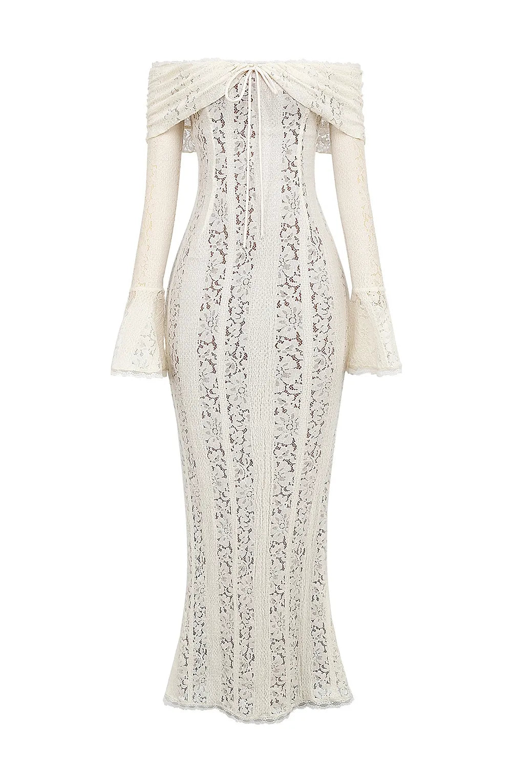 Isabella Off-Shoulder Lace Maxi Dress