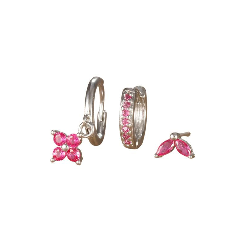 Elegant Flower Earring Set in Stainless Steel - Monri