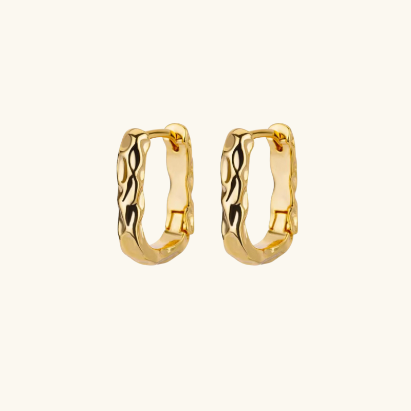 Elegant Vintage Hammered Hoop Earrings - Cari