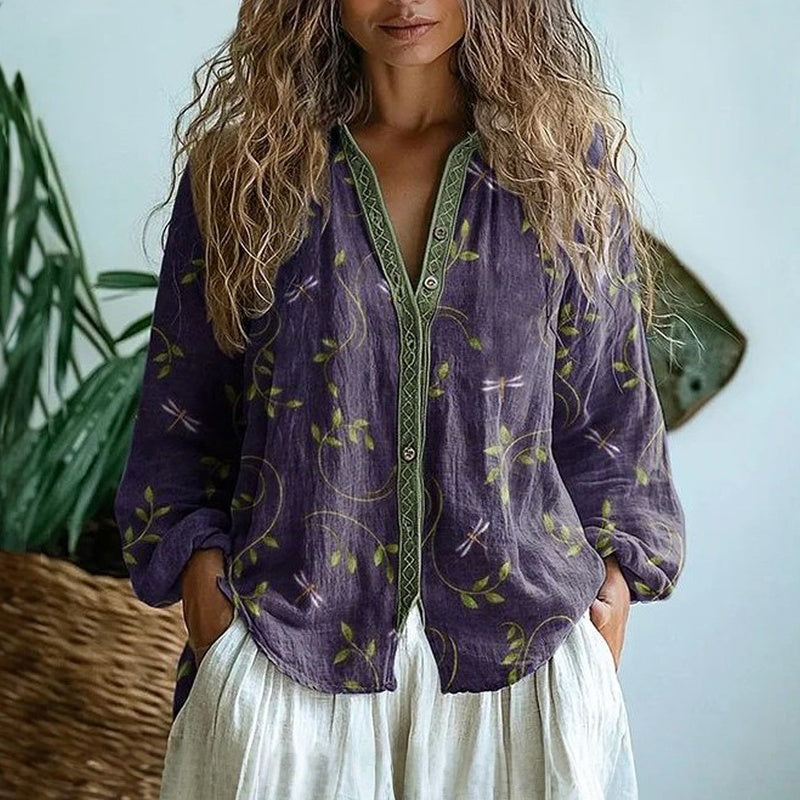 Relaxed Casual Floral Blouse