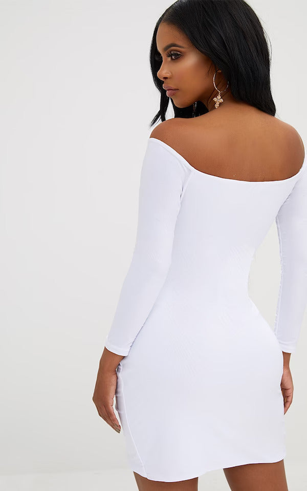Anne Ruched Bardot Dress