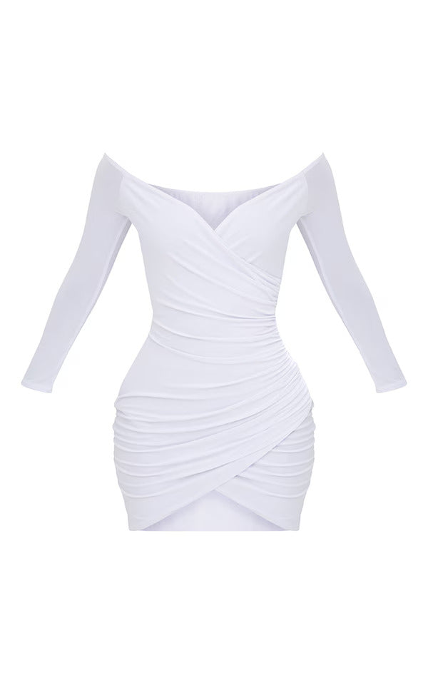 Anne Ruched Bardot Dress