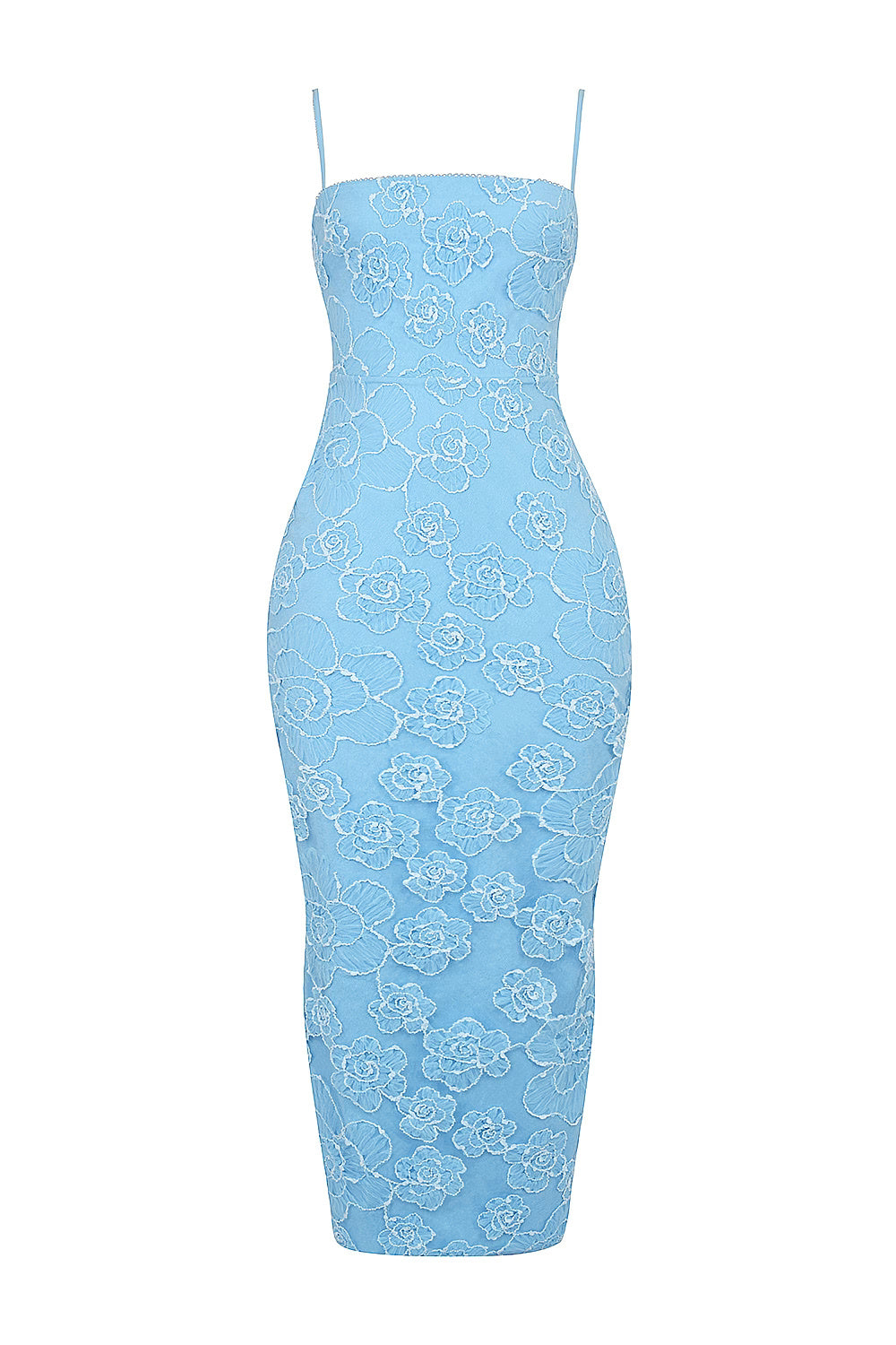 Eva Blue Floral Lace Maxi Dress