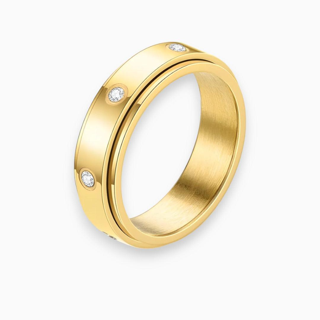 This enchanting celestial sparkling ring in stainless steel for timeless elegance