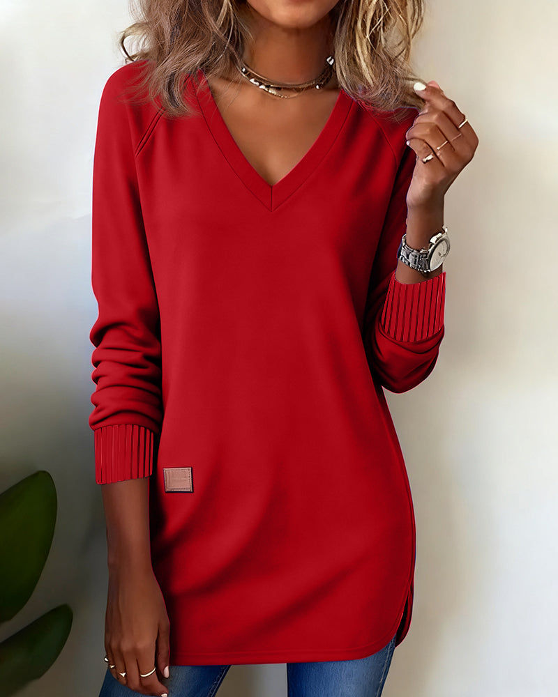 Hoodie with V-Neck and Trendy Style