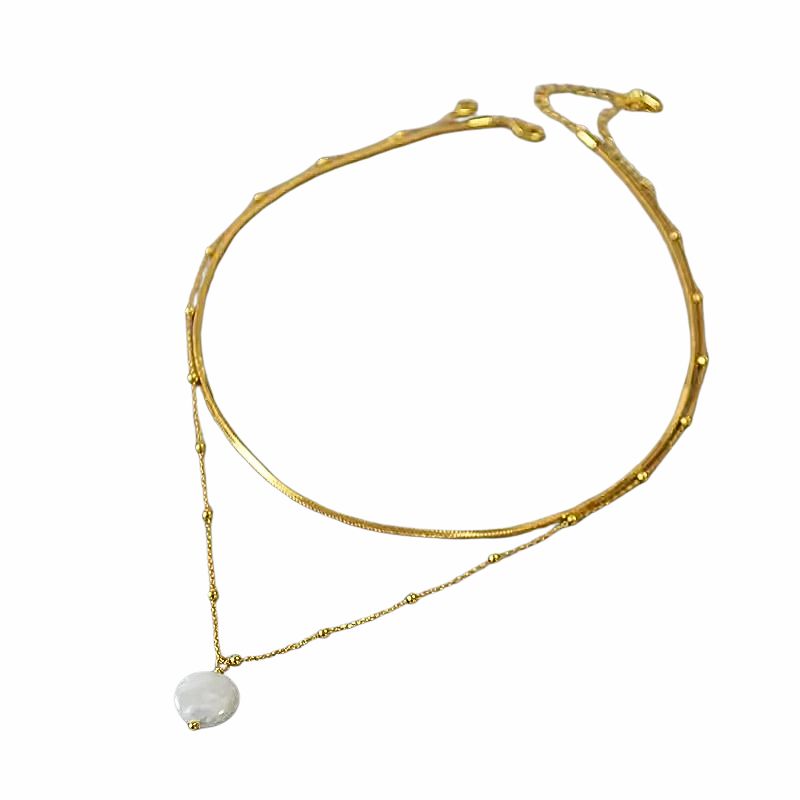 Enchanting Stacked Baroque Pearl Necklace - Elegant Alette Design