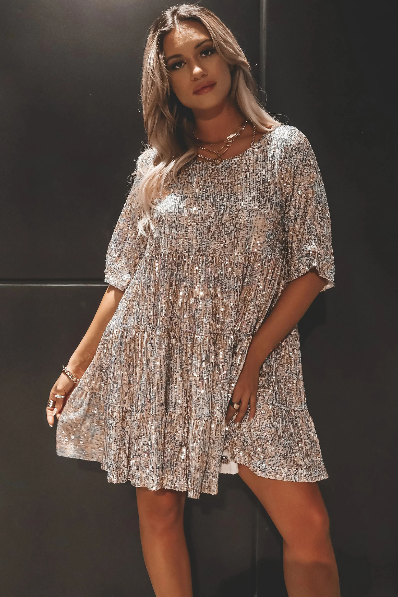 Lilia | Elegant Loose Party Dress with Sequins