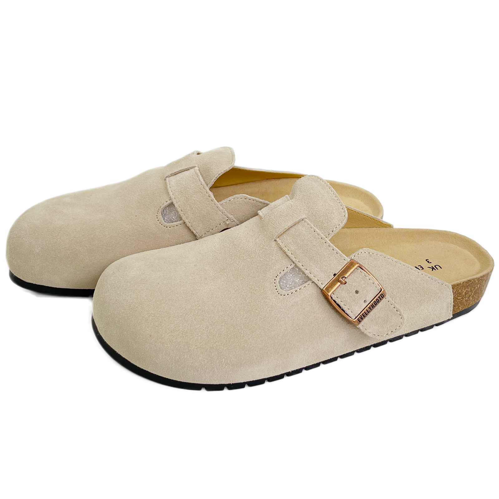 Evergreen Closed Round Toe Suede Clogs