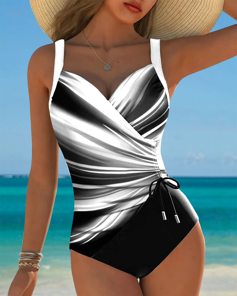 Endless Contrast Laced Swimsuit