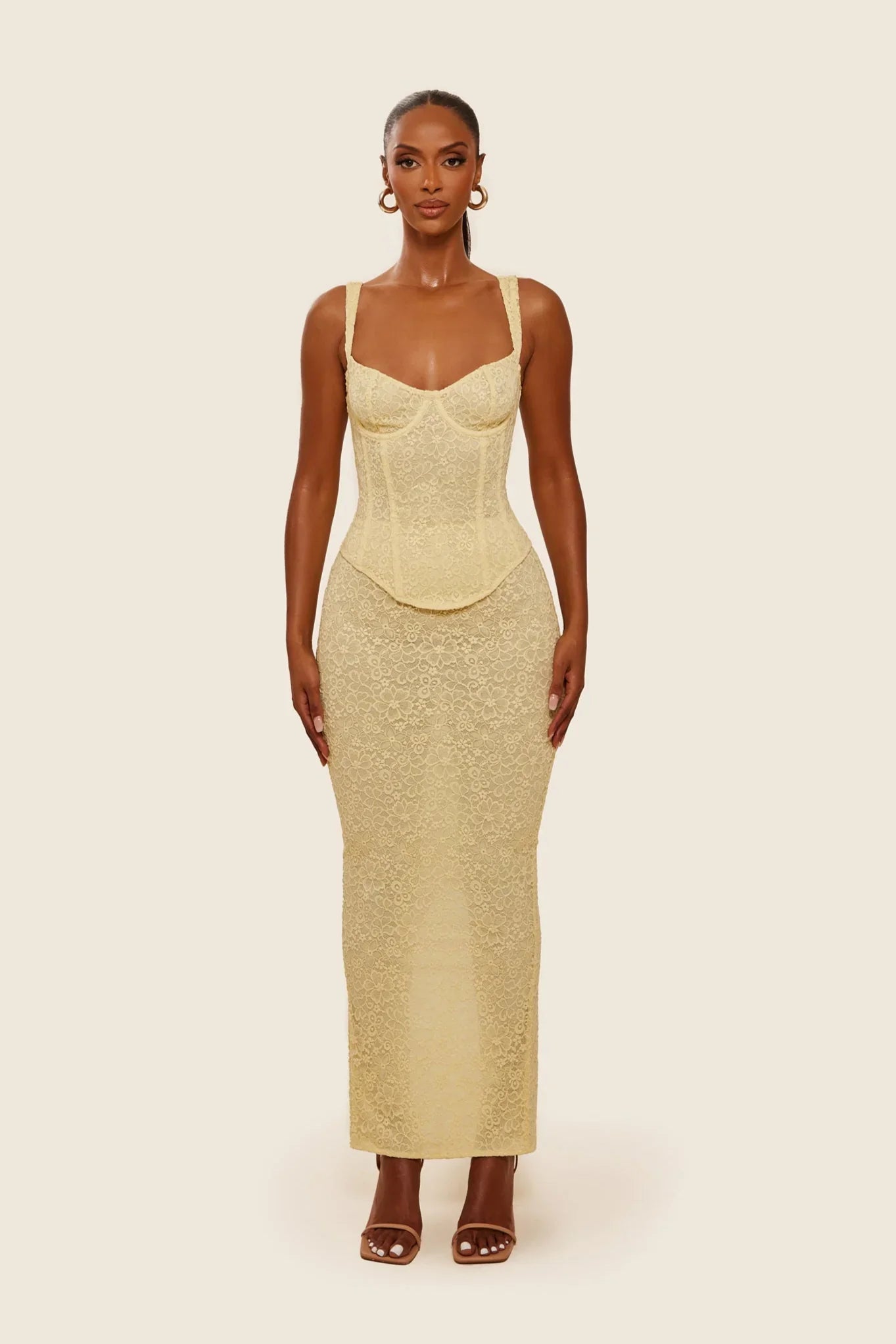 The Cinched Lace Maxi Set