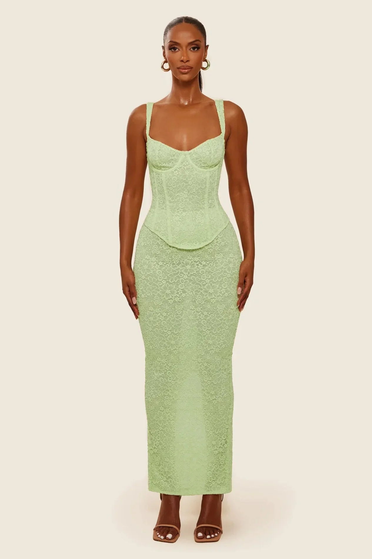 The Cinched Lace Maxi Set
