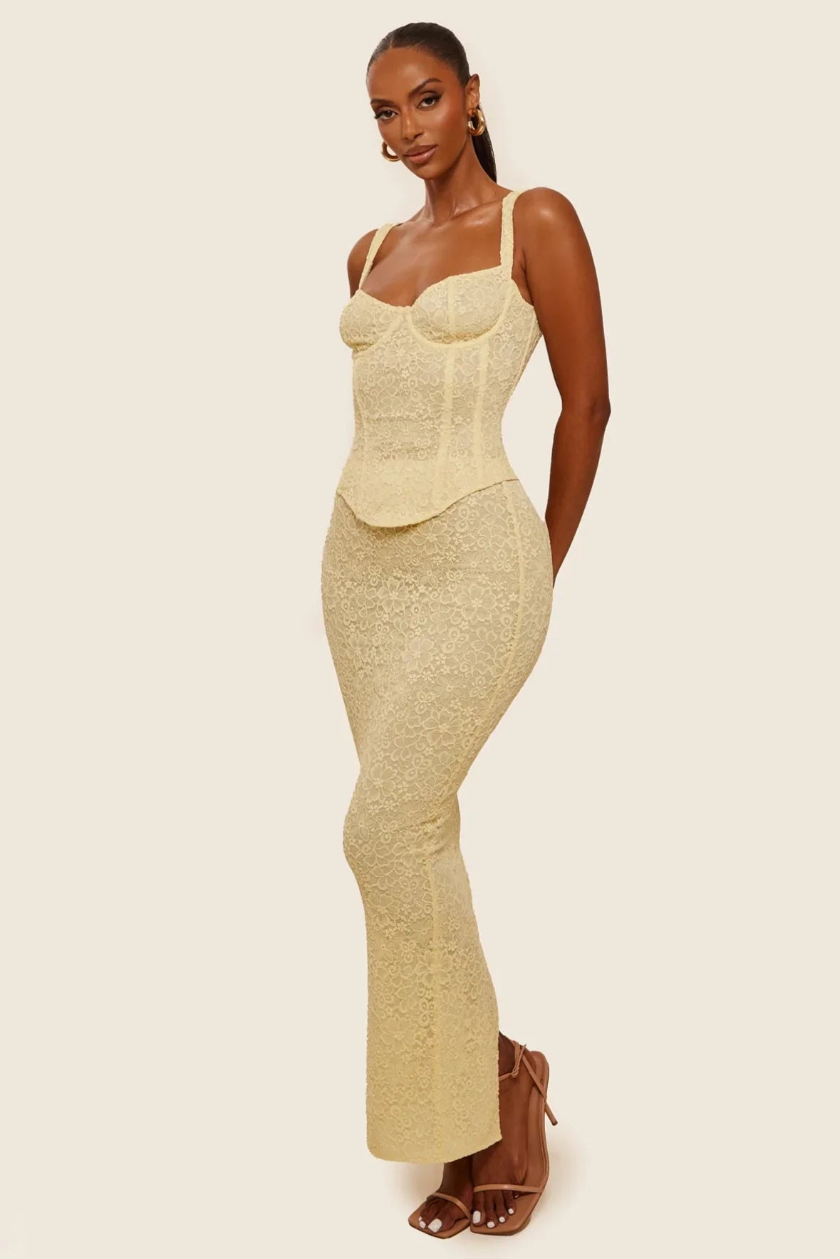 The Cinched Lace Maxi Set