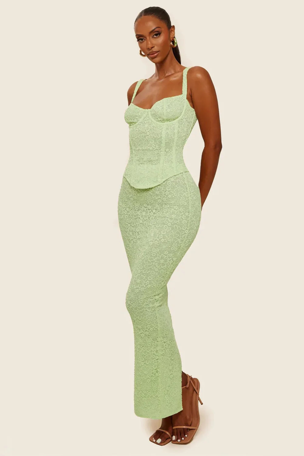 The Cinched Lace Maxi Set