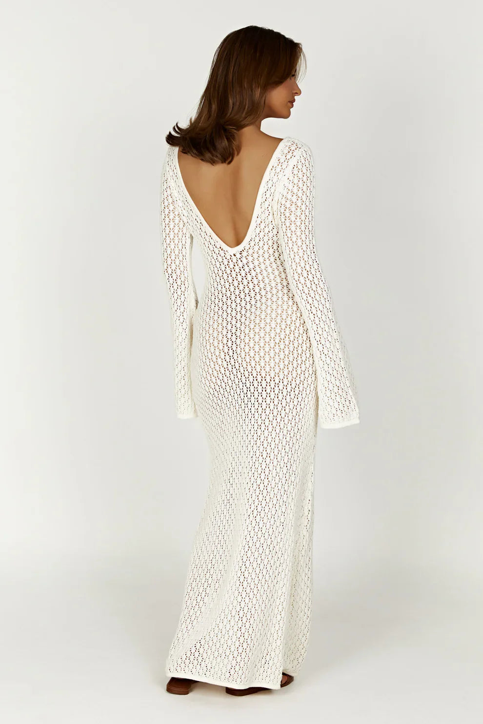 Maeve White Crochet Maxi Dress