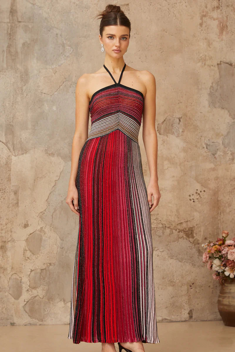 Liana Metallic Stripe Dress