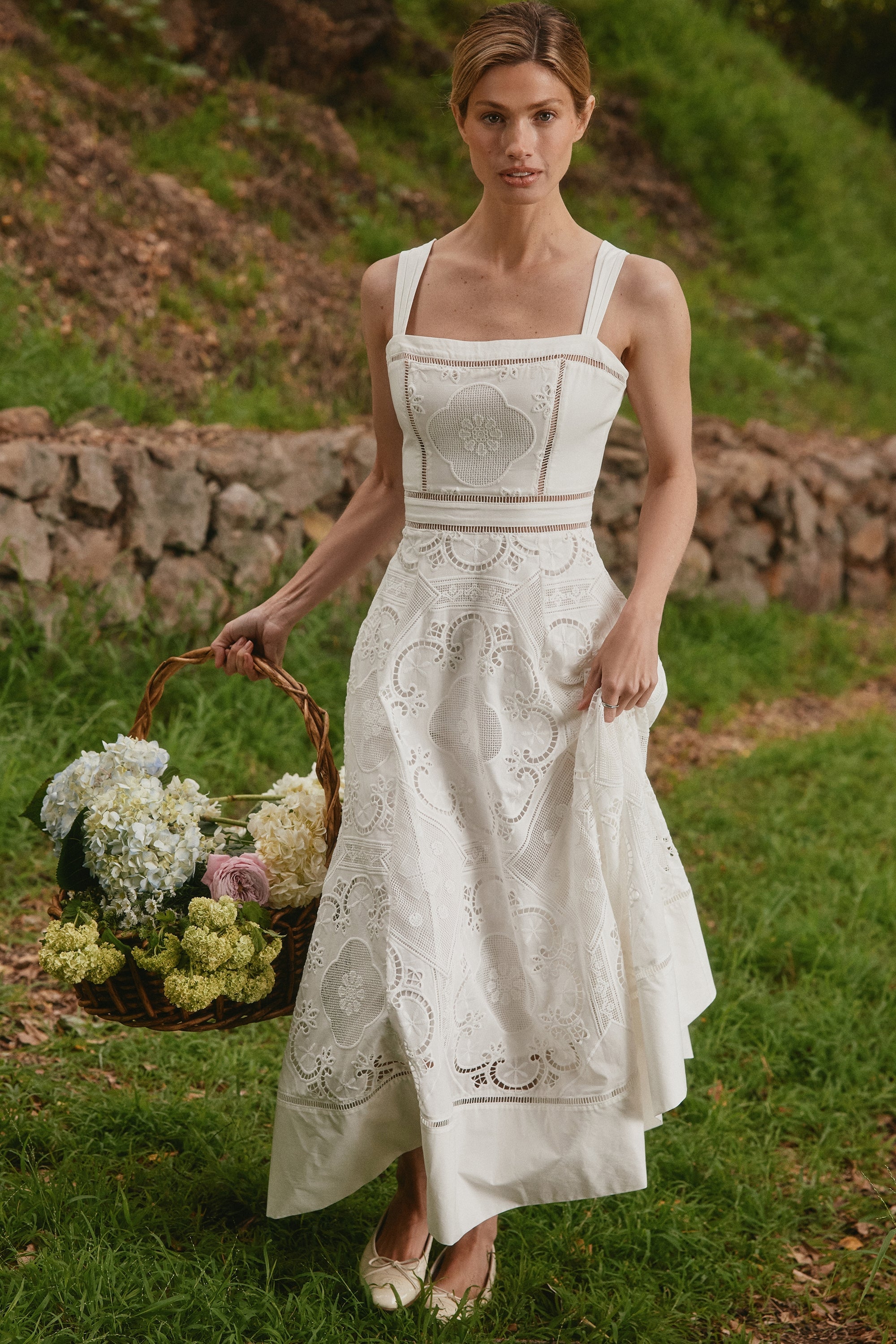 Francine Eyelet Embroidered Midi Dress