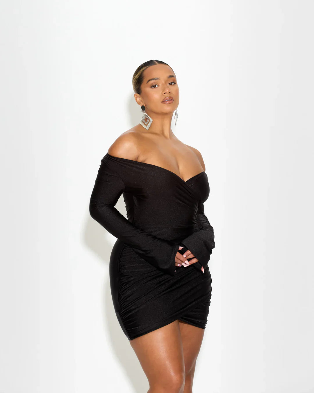 Anne Ruched Bardot Dress