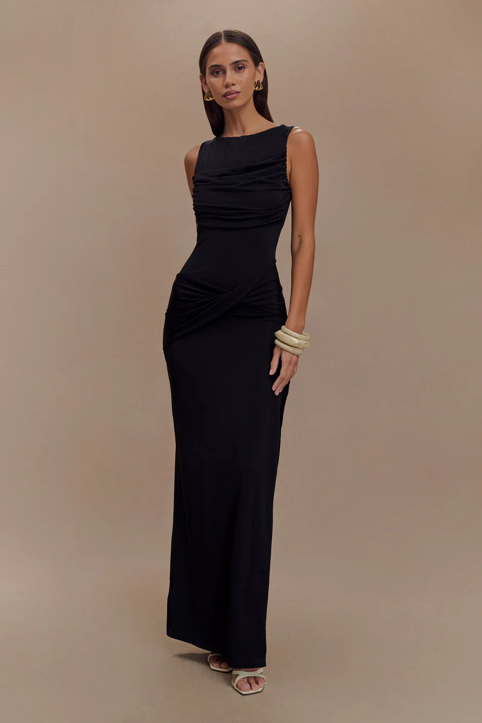 Anastacia Slinky Drape Maxi Dress