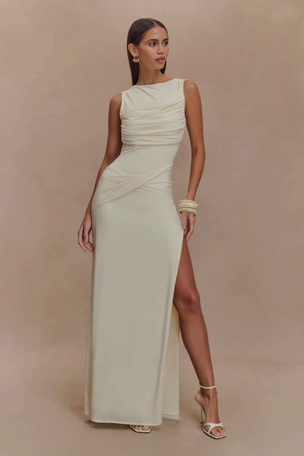 Anastacia Slinky Drape Maxi Dress