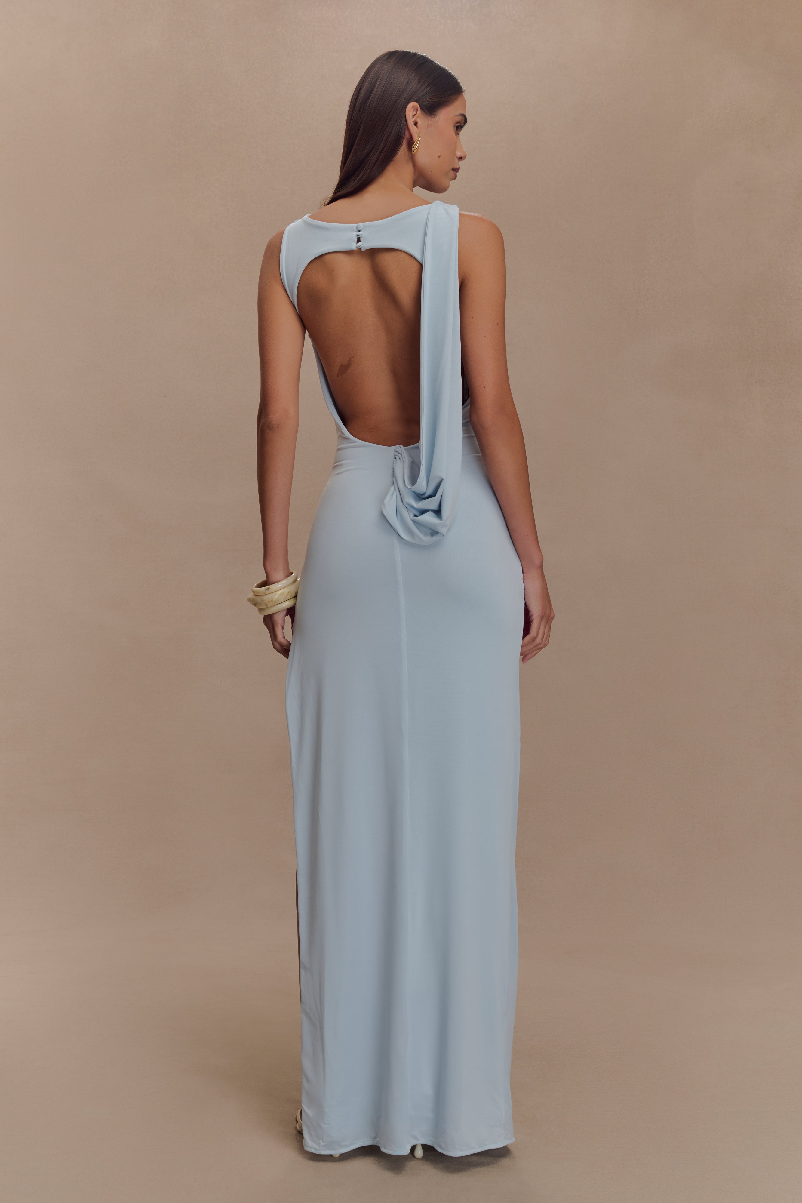 Anastacia Slinky Drape Maxi Dress