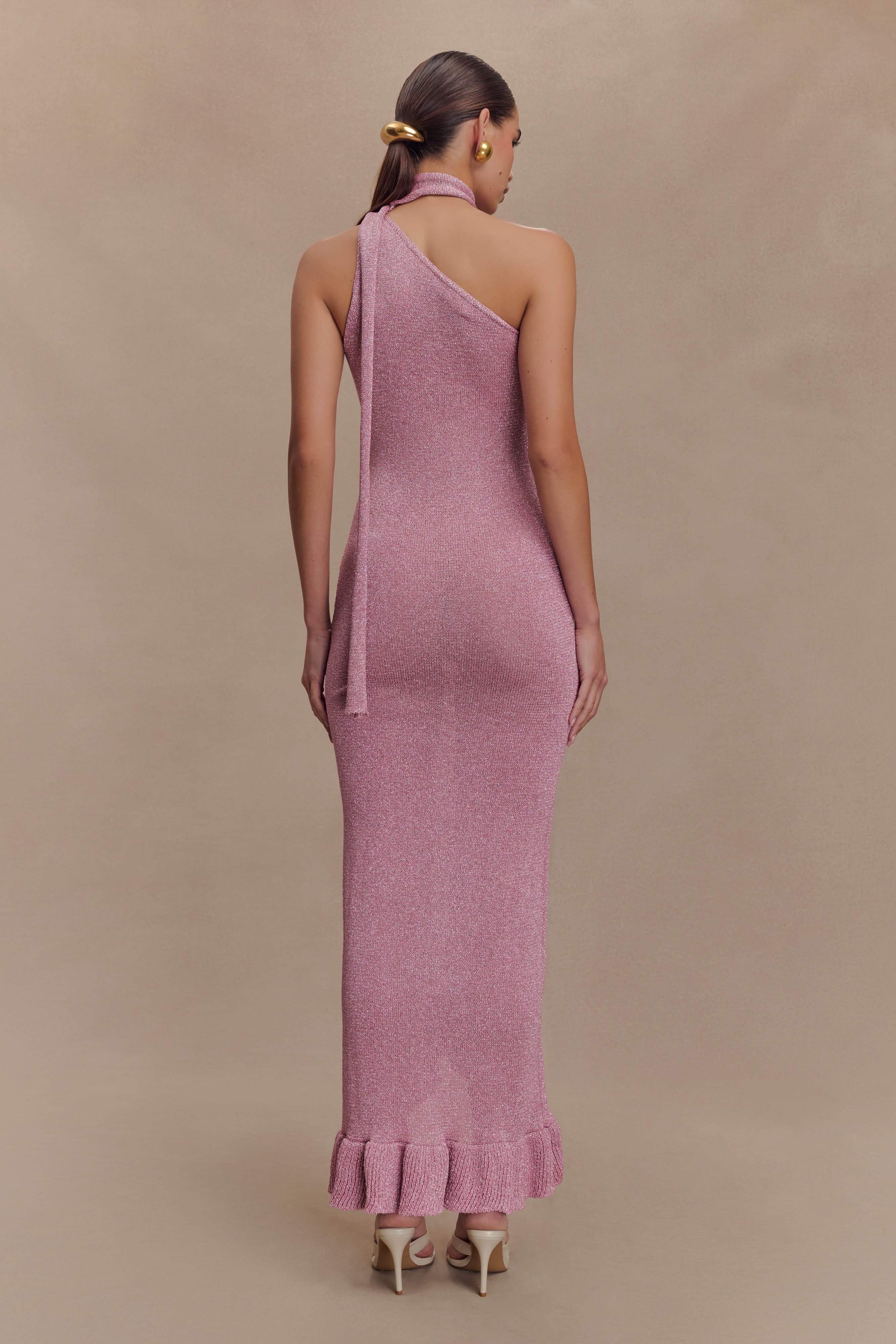 Saralyn Shimmer Floral Knit Maxi Dress