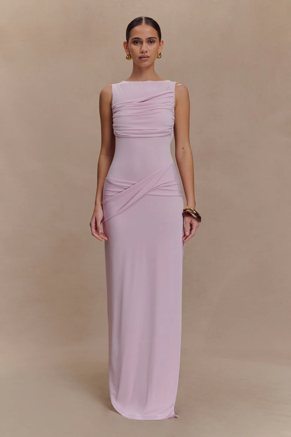 Anastacia Slinky Drape Maxi Dress