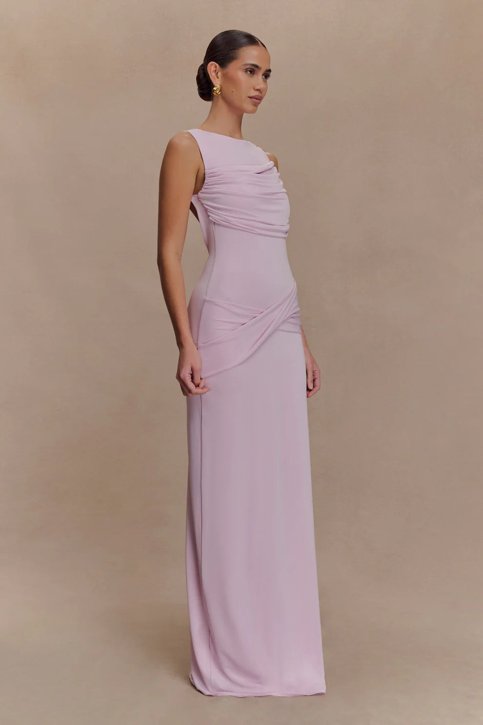 Anastacia Slinky Drape Maxi Dress