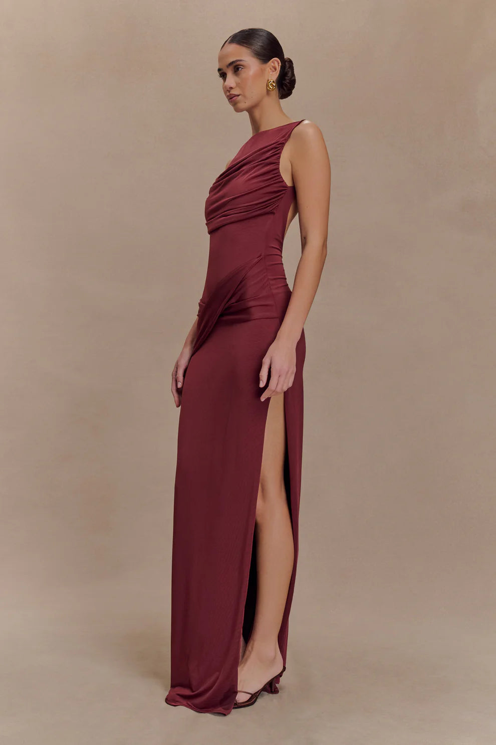 Anastacia Slinky Drape Maxi Dress