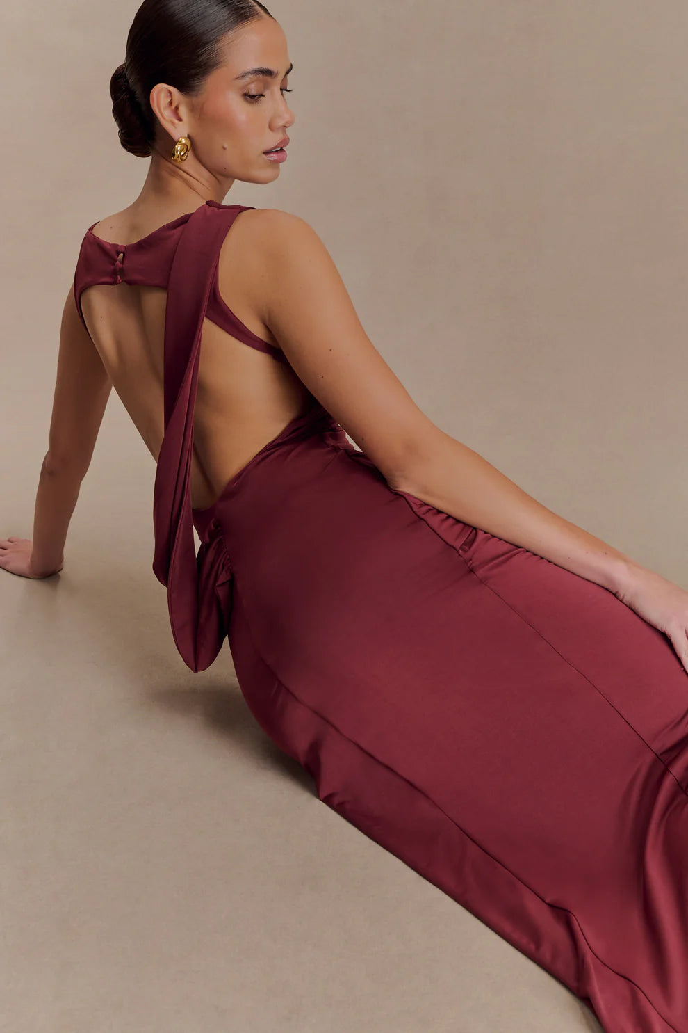 Anastacia Slinky Drape Maxi Dress