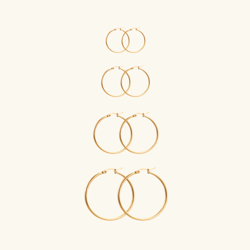 Elegant Hoop Earrings Set - Nini