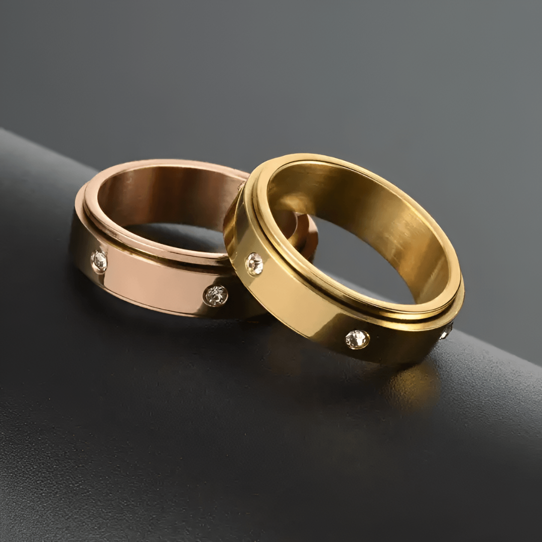 This enchanting celestial sparkling ring in stainless steel for timeless elegance