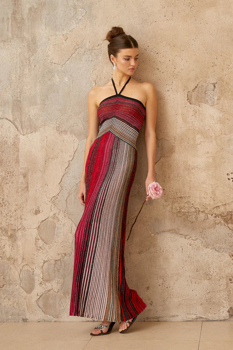 Liana Metallic Stripe Dress