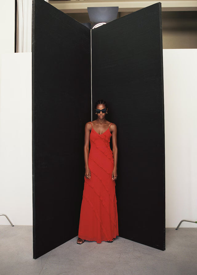 Madelyn Chiffon Ruffle Maxi Dress