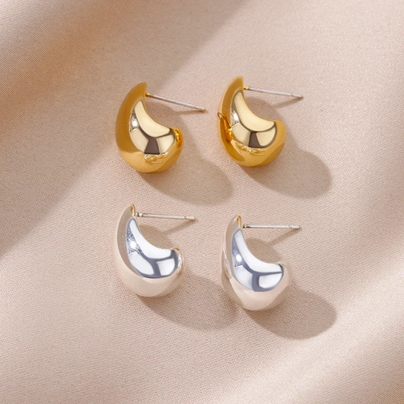 Thick Droplet Stud Earrings - Stylish and Trendy Chelsea Design