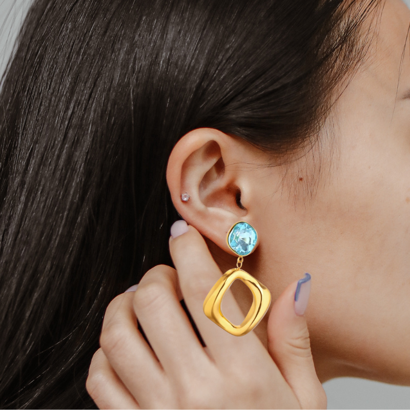 Elegant Irregular Zircon Earrings - Veronica