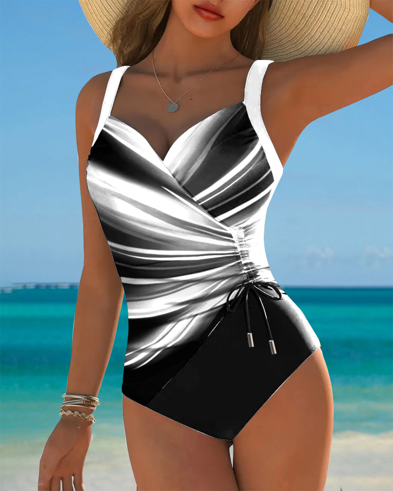 Endless Contrast Laced Swimsuit