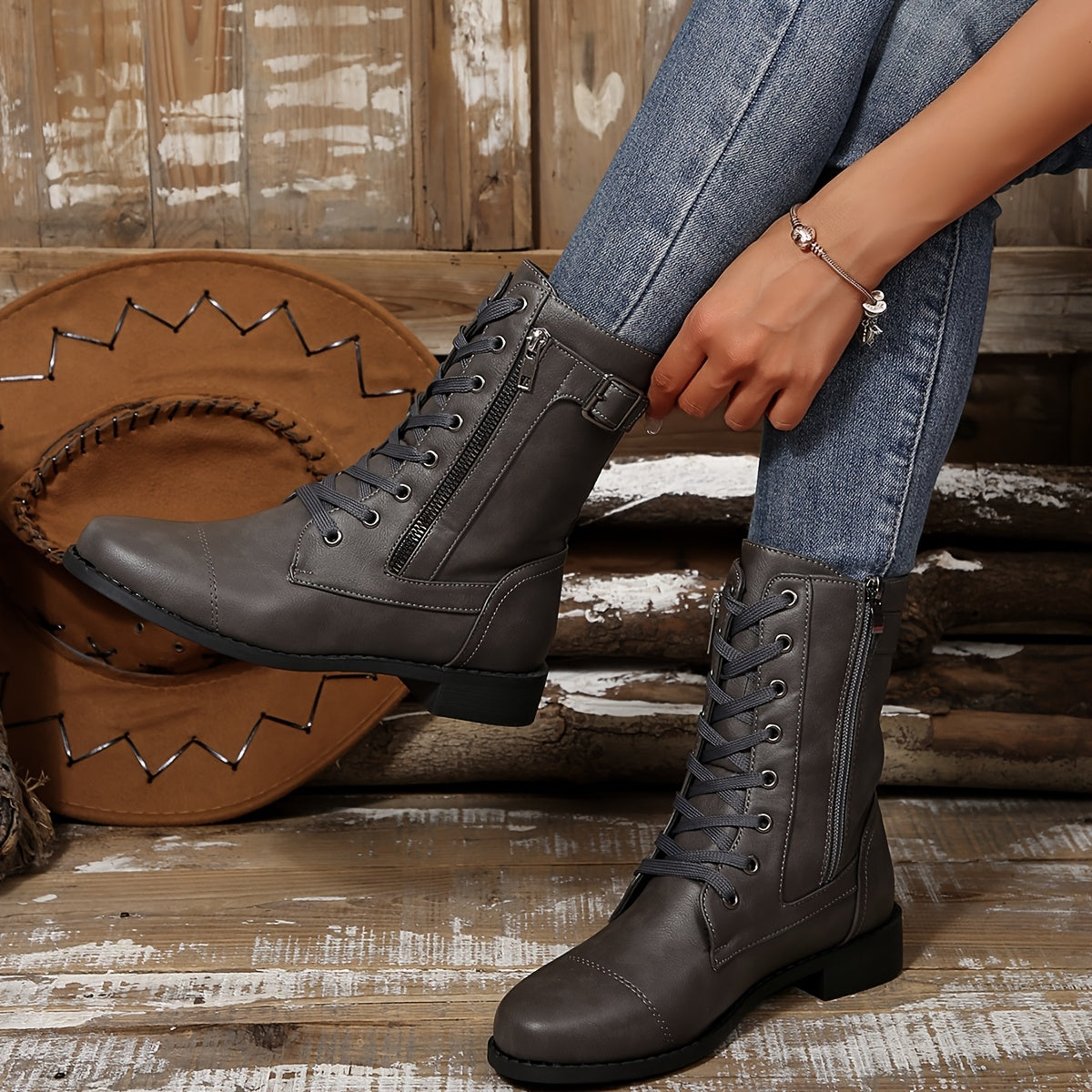 Modern Lace-Up Casual Ankle Boots