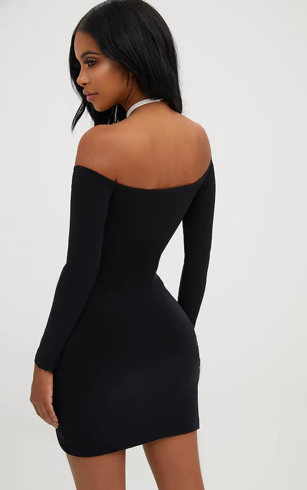 Anne Ruched Bardot Dress