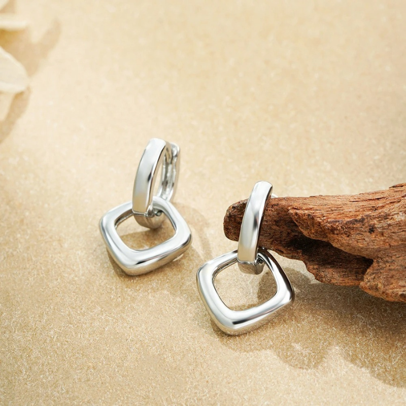 Geometric Creole Hoop Earrings - Zoey